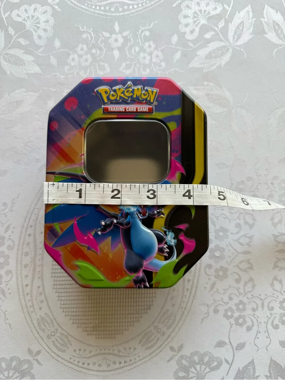 Pokémon TCG Mega Empty Trading Card Game Tin Box Charizard Artwork Multicolor